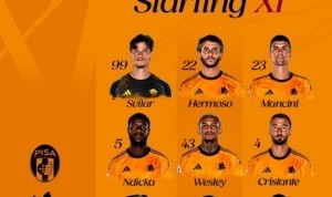 罗马客战比萨首发：新援埃文-弗格森出战，马努-科内、沙拉维在列